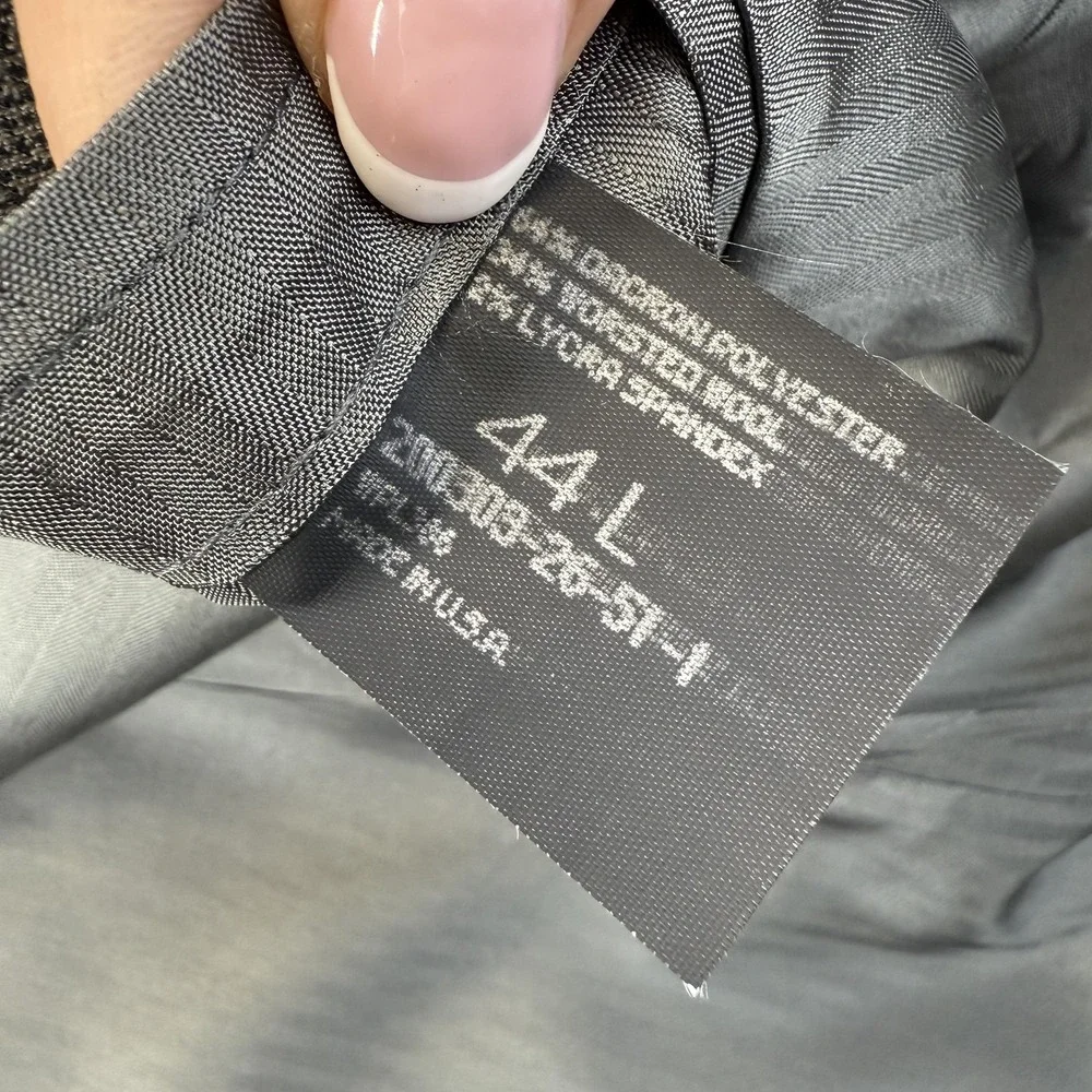 Haggar Black Label Blazer Mens 44L Gray Two Button Wool Blend Sport‎ Coat USA